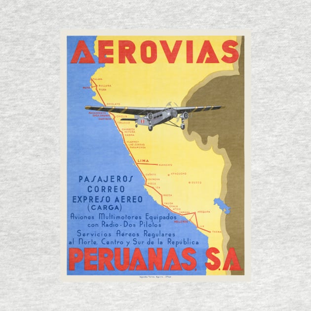 Aerovias Peruanas Peru Vintage Poster 1936 by vintagetreasure